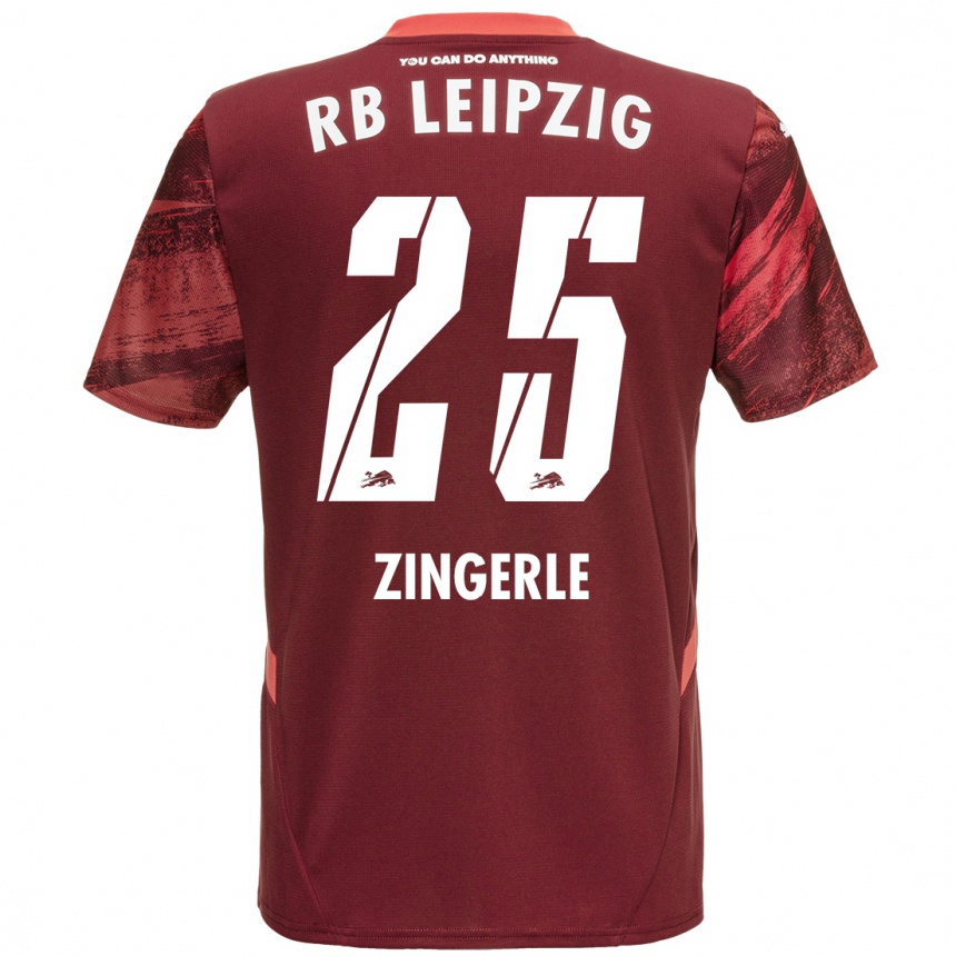 Niño Fútbol Camiseta Leopold Zingerle #25 Borgoña 2ª Equipación 2024/25 Argentina