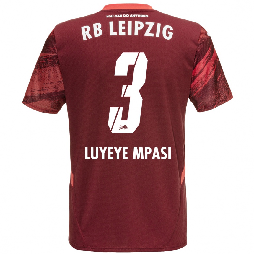 Niño Fútbol Camiseta Seal Luyeye Mpasi #3 Borgoña 2ª Equipación 2024/25 Argentina