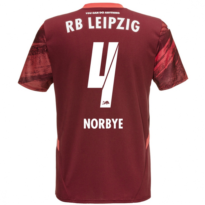 Niño Fútbol Camiseta Jonathan Norbye #4 Borgoña 2ª Equipación 2024/25 Argentina