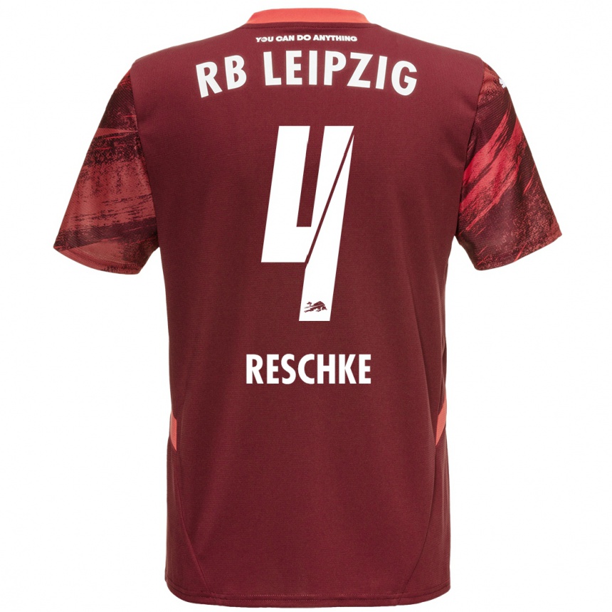 Niño Fútbol Camiseta Gianluca Reschke #4 Borgoña 2ª Equipación 2024/25 Argentina