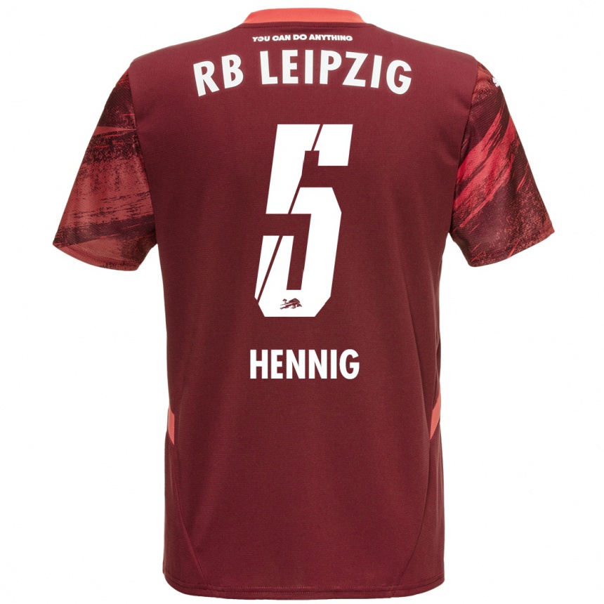 Niño Fútbol Camiseta Lenny Hennig #5 Borgoña 2ª Equipación 2024/25 Argentina