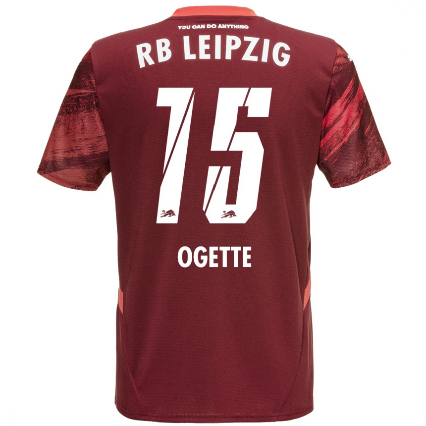 Niño Fútbol Camiseta Israel Ogette #15 Borgoña 2ª Equipación 2024/25 Argentina