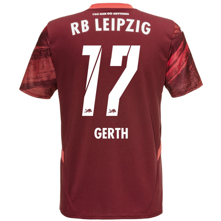 Niño Fútbol Camiseta Amos Gerth #17 Borgoña 2ª Equipación 2024/25 Argentina