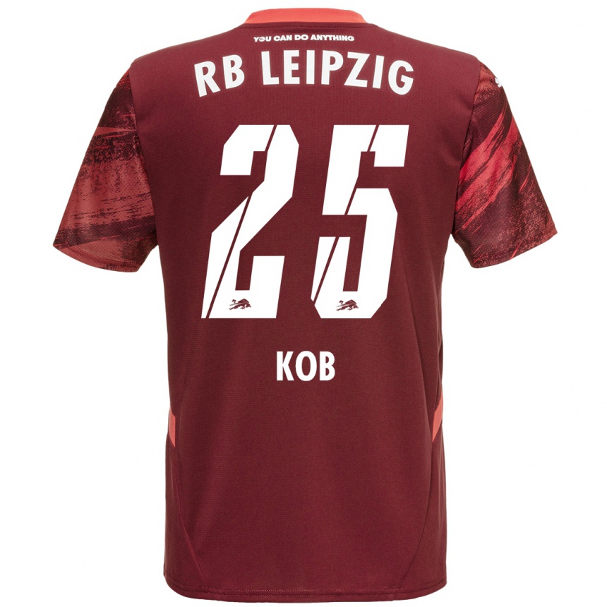 Niño Fútbol Camiseta Leon Koß #25 Borgoña 2ª Equipación 2024/25 Argentina