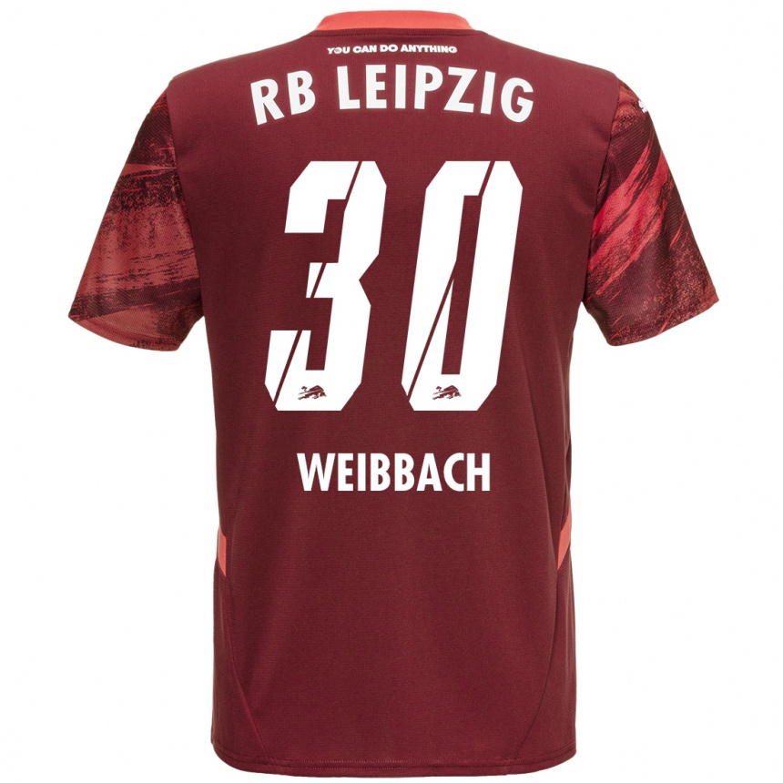 Niño Fútbol Camiseta Noah Weißbach #30 Borgoña 2ª Equipación 2024/25 Argentina