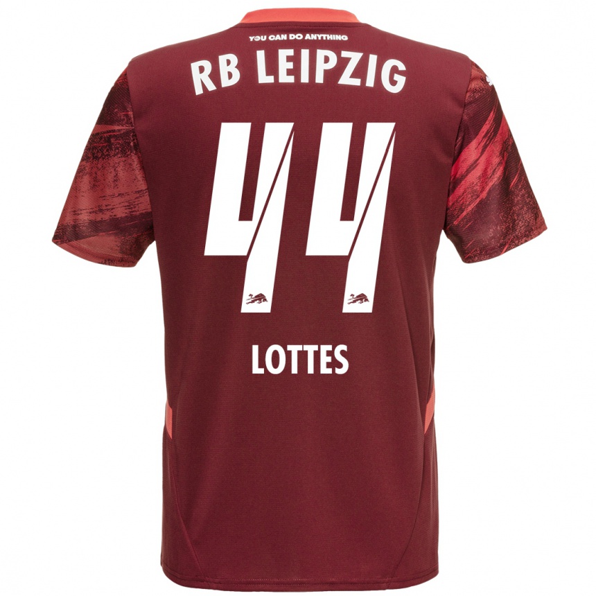 Niño Fútbol Camiseta Benjamin Lottes #44 Borgoña 2ª Equipación 2024/25 Argentina