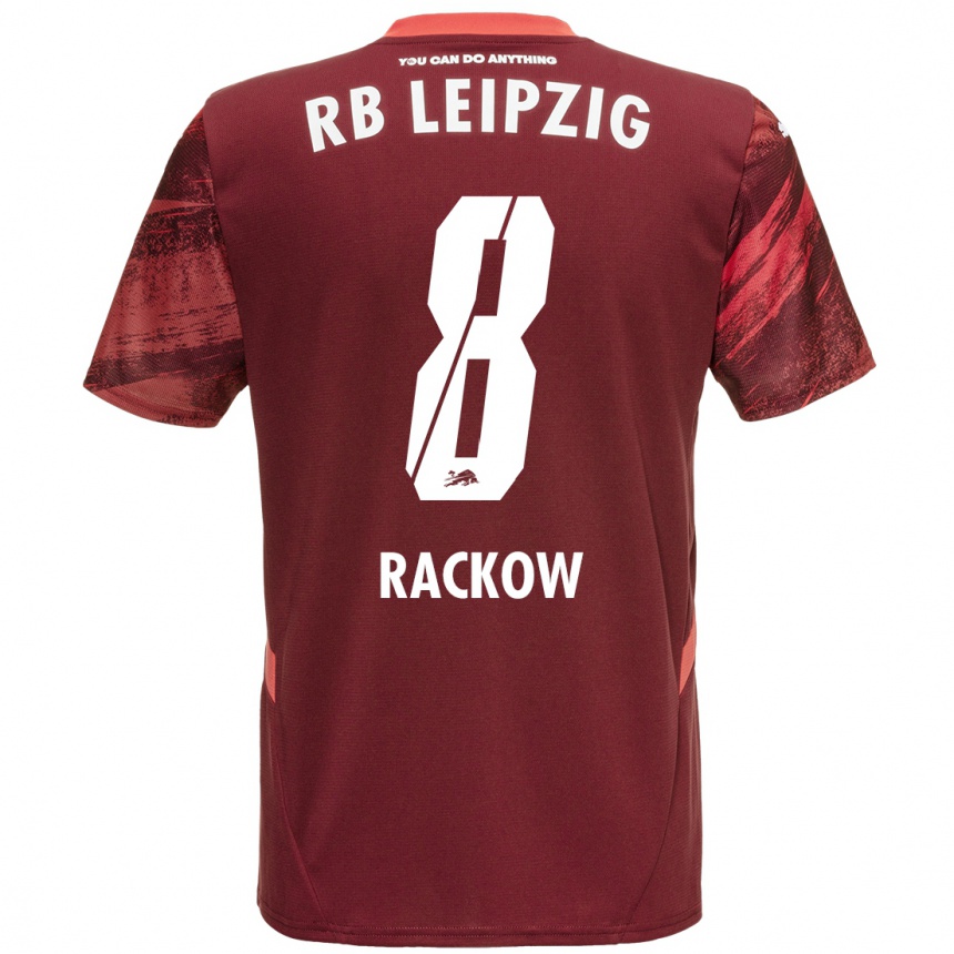 Niño Fútbol Camiseta Gianna Rackow #8 Borgoña 2ª Equipación 2024/25 Argentina