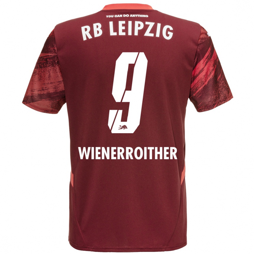 Niño Fútbol Camiseta Katja Wienerroither #9 Borgoña 2ª Equipación 2024/25 Argentina