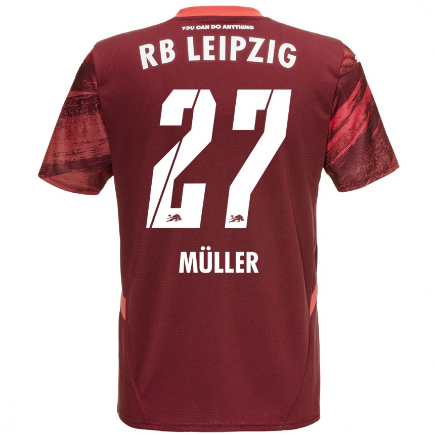 Niño Fútbol Camiseta Marlene Müller #27 Borgoña 2ª Equipación 2024/25 Argentina