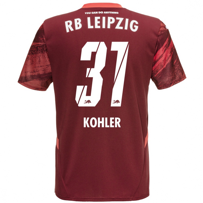 Niño Fútbol Camiseta Tim Köhler #31 Borgoña 2ª Equipación 2024/25 Argentina