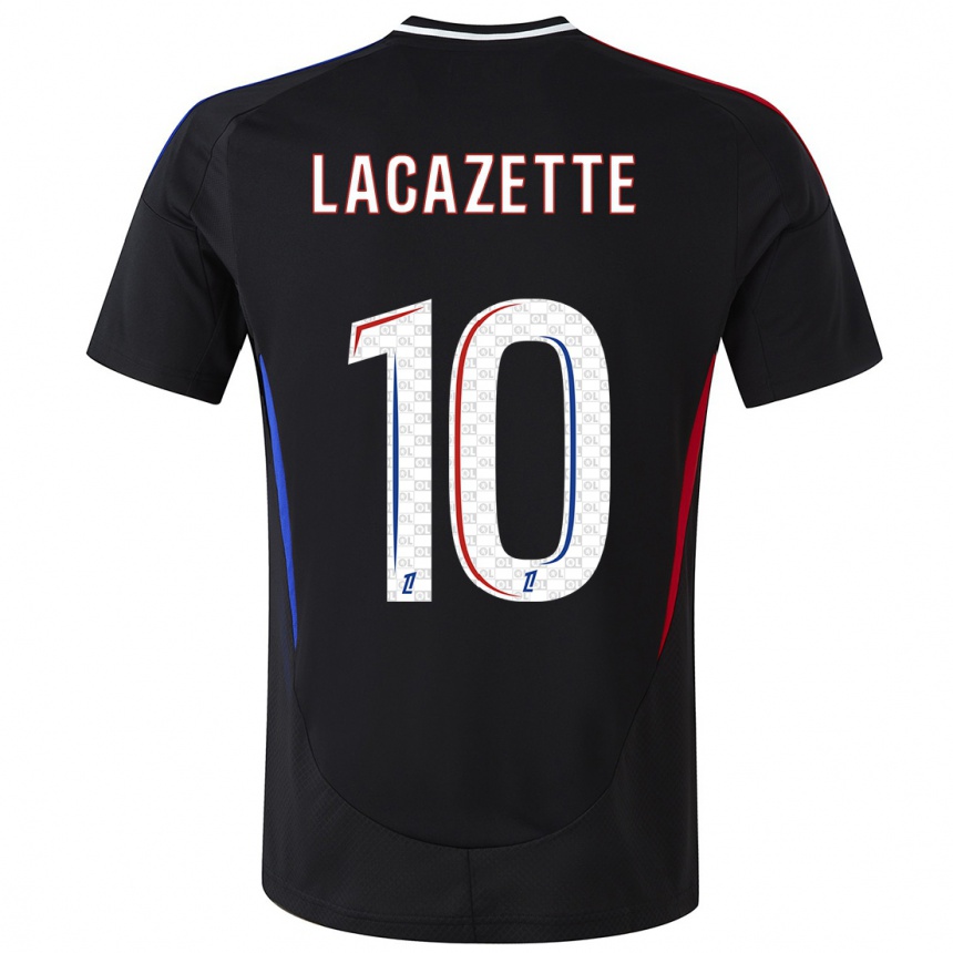 Niño Fútbol Camiseta Alexandre Lacazette #10 Negro 2ª Equipación 2024/25 Argentina