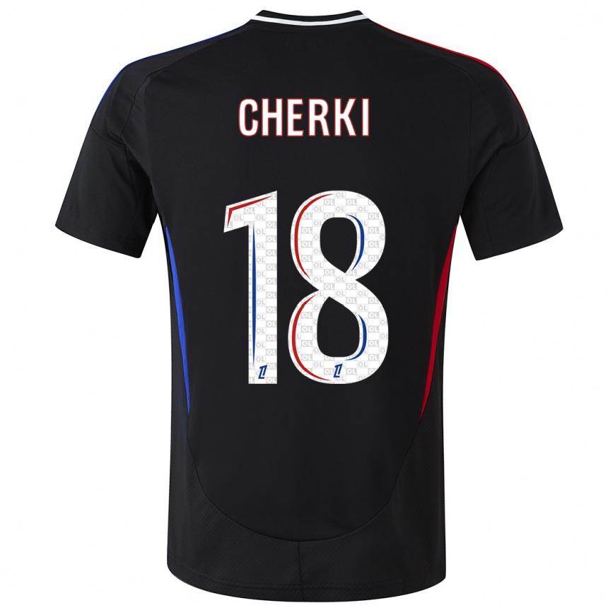 Niño Fútbol Camiseta Rayan Cherki #18 Negro 2ª Equipación 2024/25 Argentina