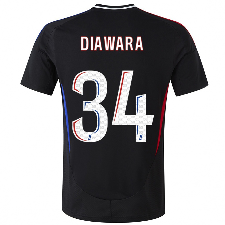 Niño Fútbol Camiseta Mahamadou Diawara #34 Negro 2ª Equipación 2024/25 Argentina