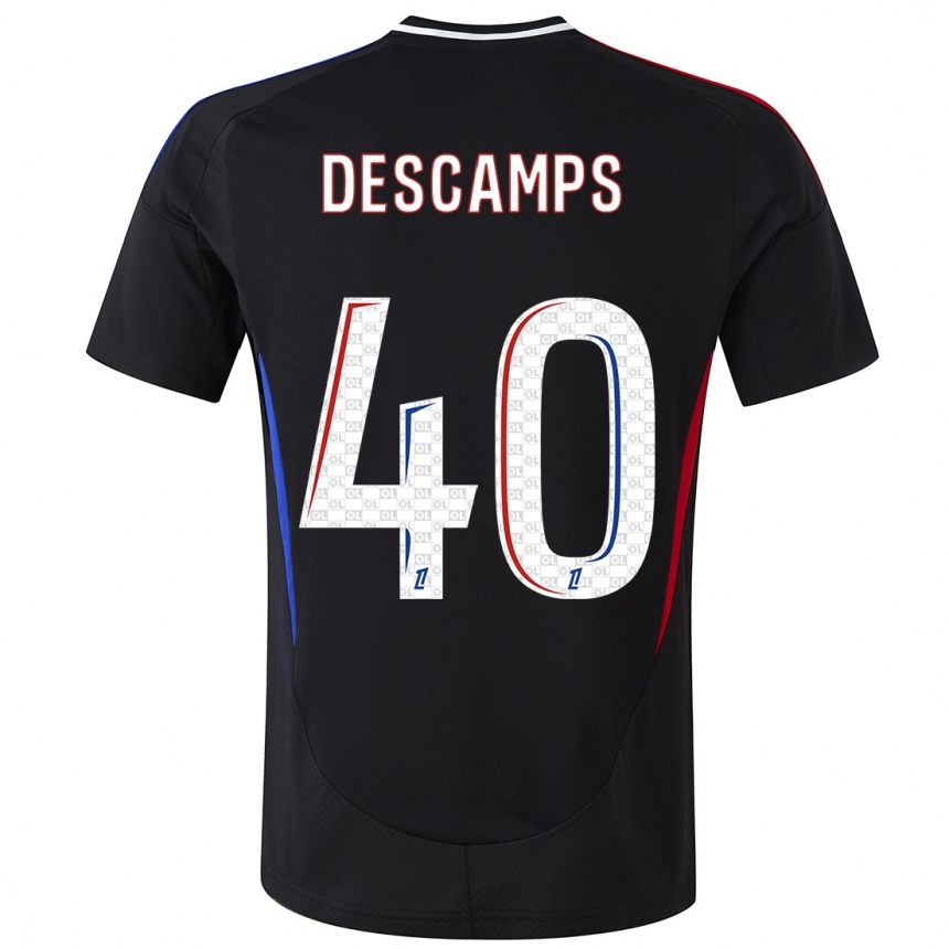 Niño Fútbol Camiseta Rémy Descamps #40 Negro 2ª Equipación 2024/25 Argentina