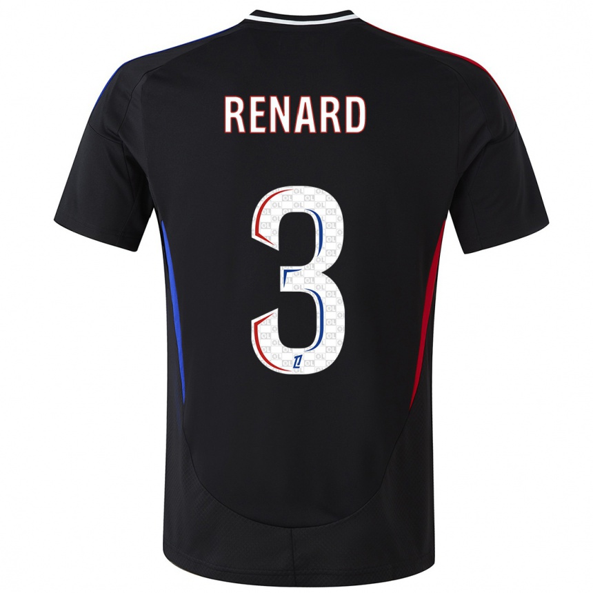 Niño Fútbol Camiseta Wendie Renard #3 Negro 2ª Equipación 2024/25 Argentina