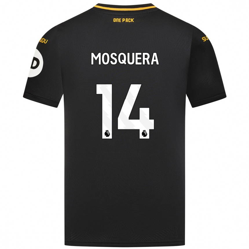 Niño Fútbol Camiseta Yerson Mosquera #14 Negro 2ª Equipación 2024/25 Argentina