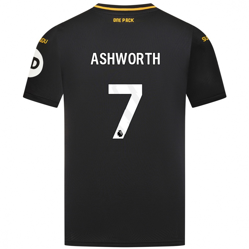 Niño Fútbol Camiseta Fin Ashworth #7 Negro 2ª Equipación 2024/25 Argentina