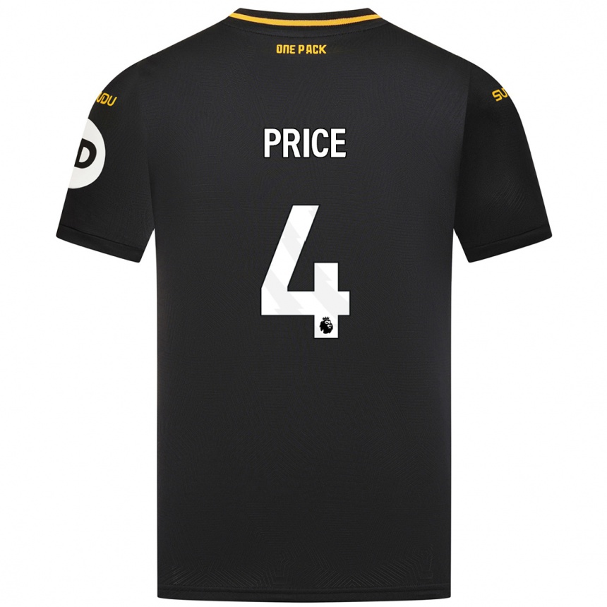 Niño Fútbol Camiseta Anna Price #4 Negro 2ª Equipación 2024/25 Argentina