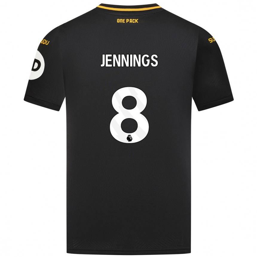 Niño Fútbol Camiseta Shannie Jennings #8 Negro 2ª Equipación 2024/25 Argentina