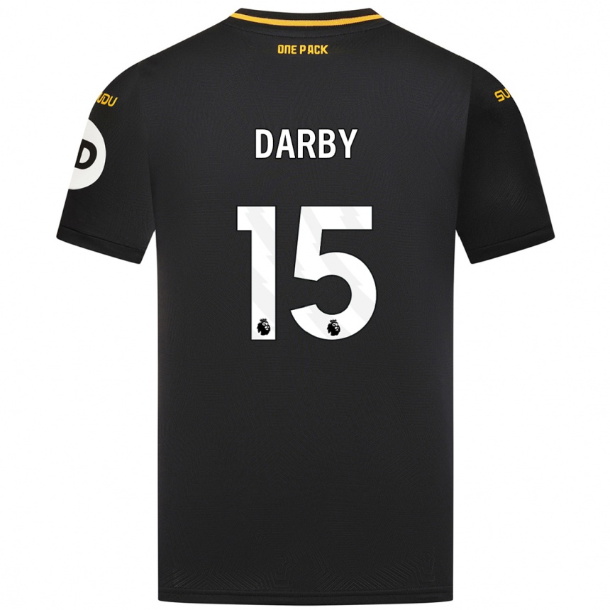 Niño Fútbol Camiseta Kelly Darby #15 Negro 2ª Equipación 2024/25 Argentina