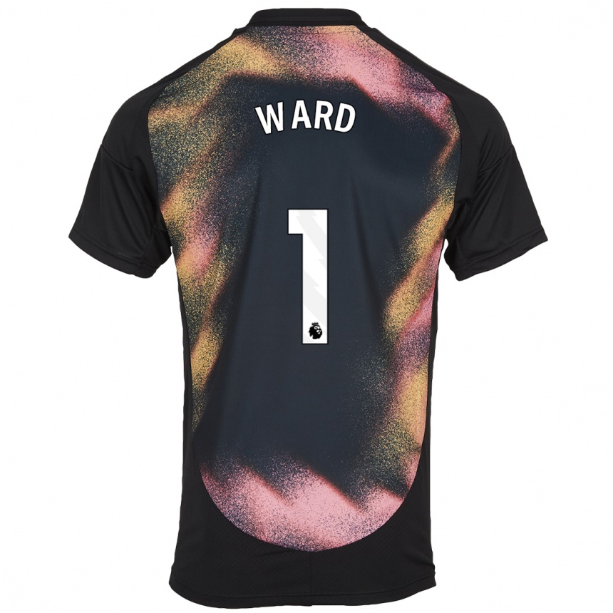 Niño Fútbol Camiseta Danny Ward #1 Negro Blanco 2ª Equipación 2024/25 Argentina