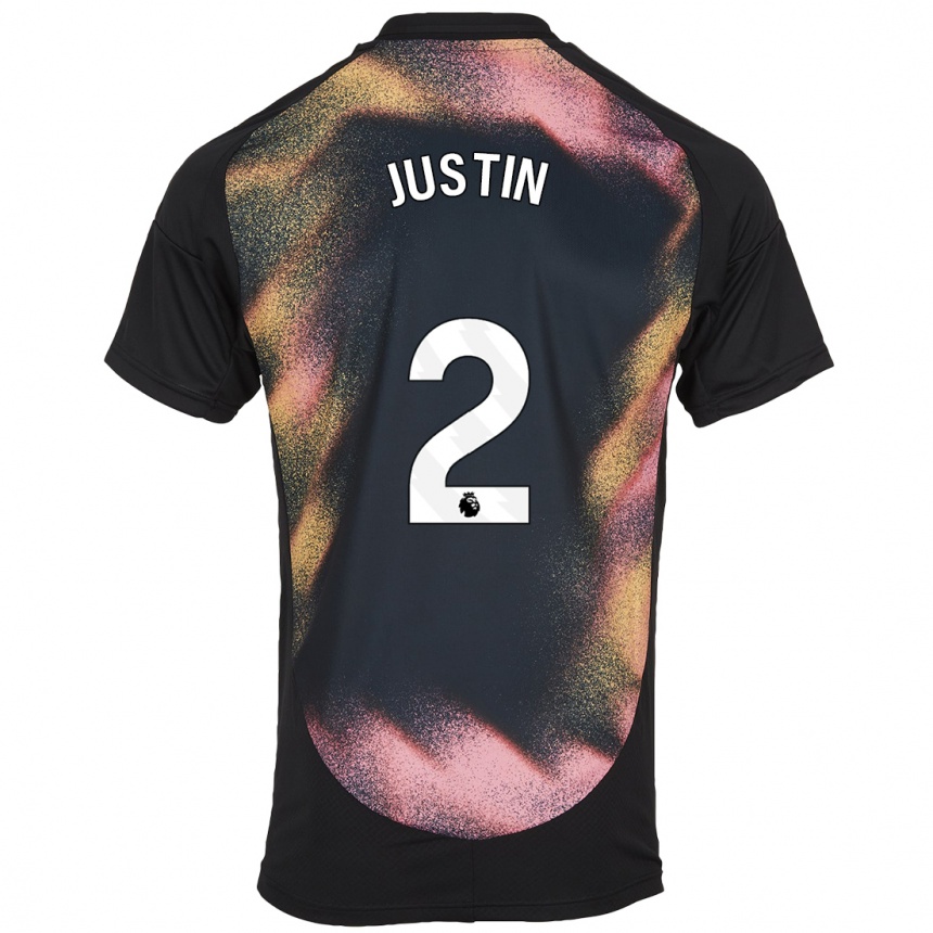 Niño Fútbol Camiseta James Justin #2 Negro Blanco 2ª Equipación 2024/25 Argentina