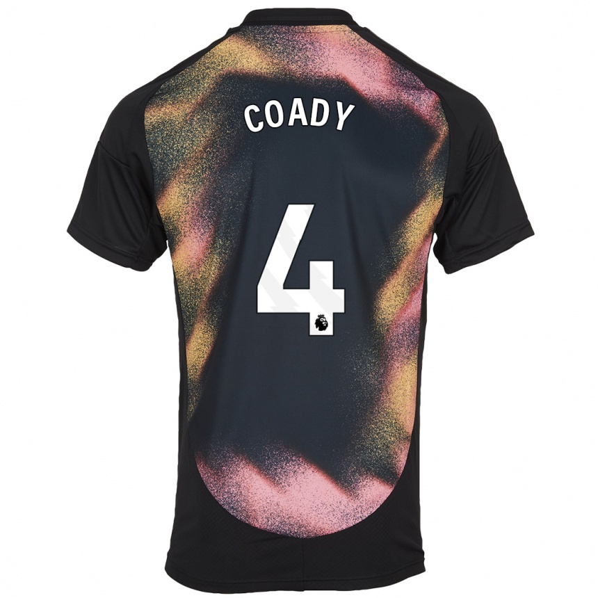 Niño Fútbol Camiseta Conor Coady #4 Negro Blanco 2ª Equipación 2024/25 Argentina