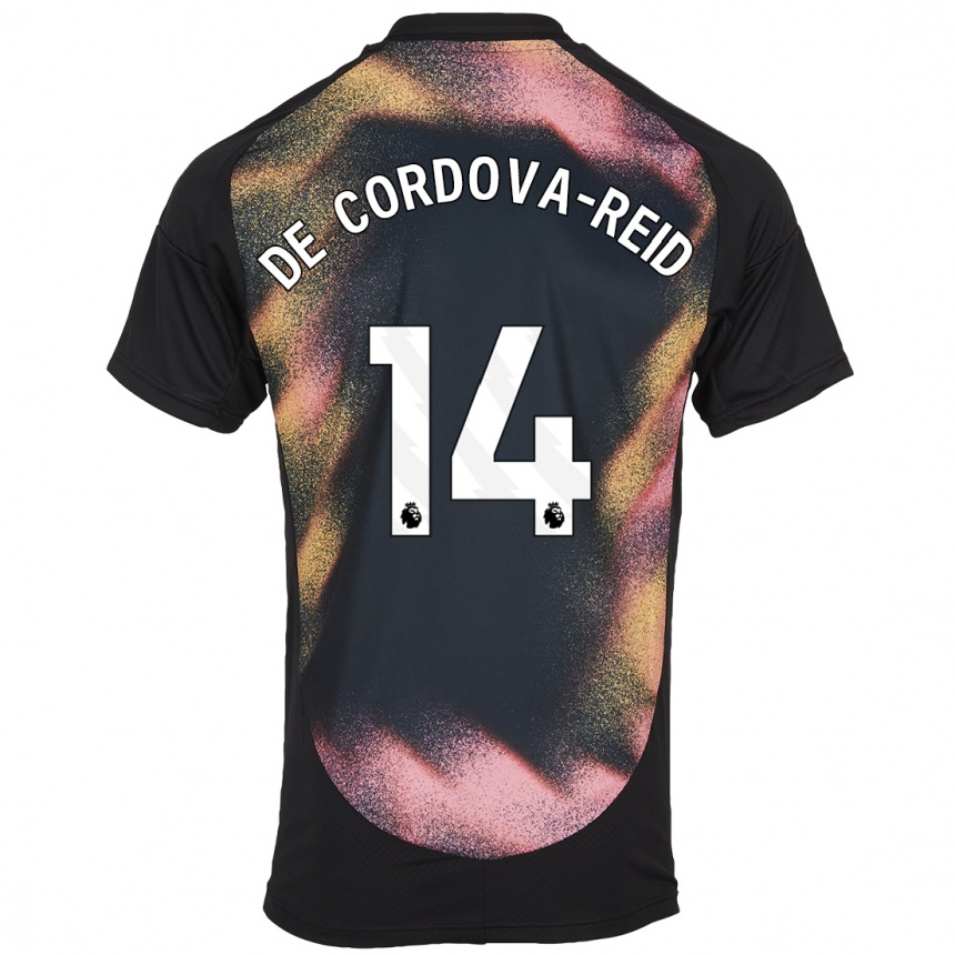 Niño Fútbol Camiseta Bobby De Cordova-Reid #14 Negro Blanco 2ª Equipación 2024/25 Argentina