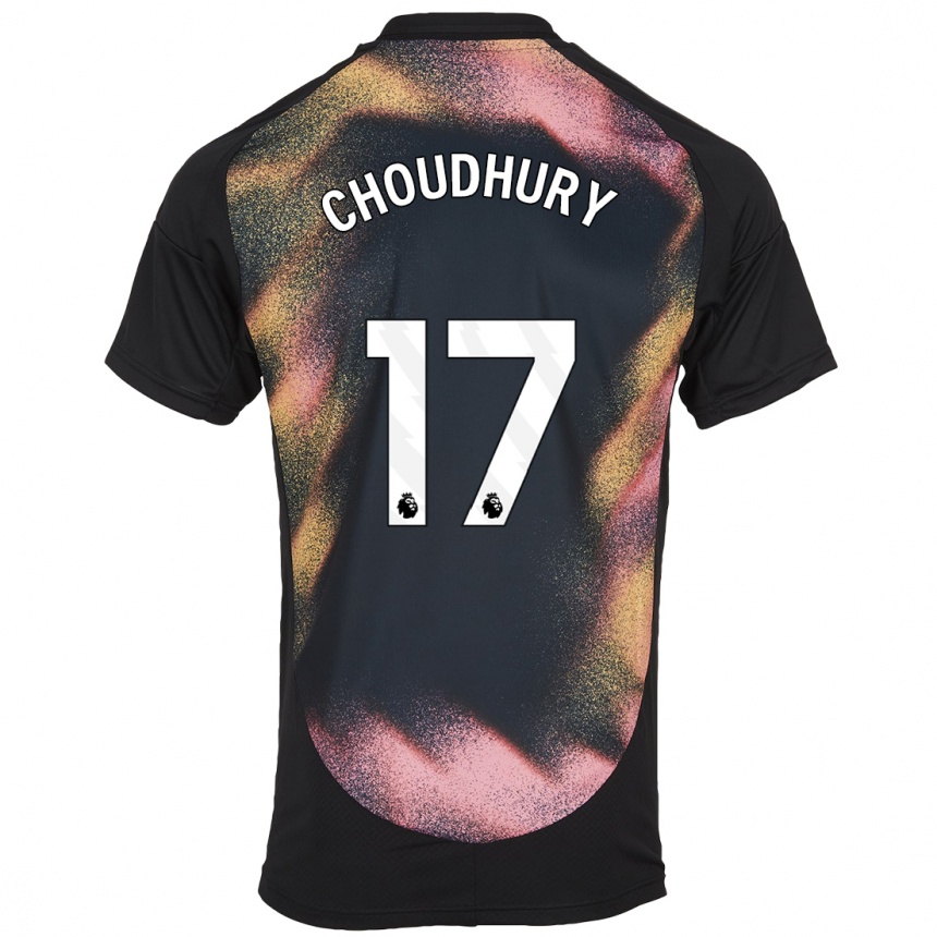 Niño Fútbol Camiseta Hamza Choudhury #17 Negro Blanco 2ª Equipación 2024/25 Argentina