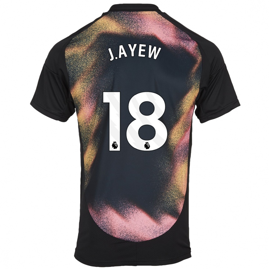 Niño Fútbol Camiseta Ayew #18 Negro Blanco 2ª Equipación 2024/25 Argentina