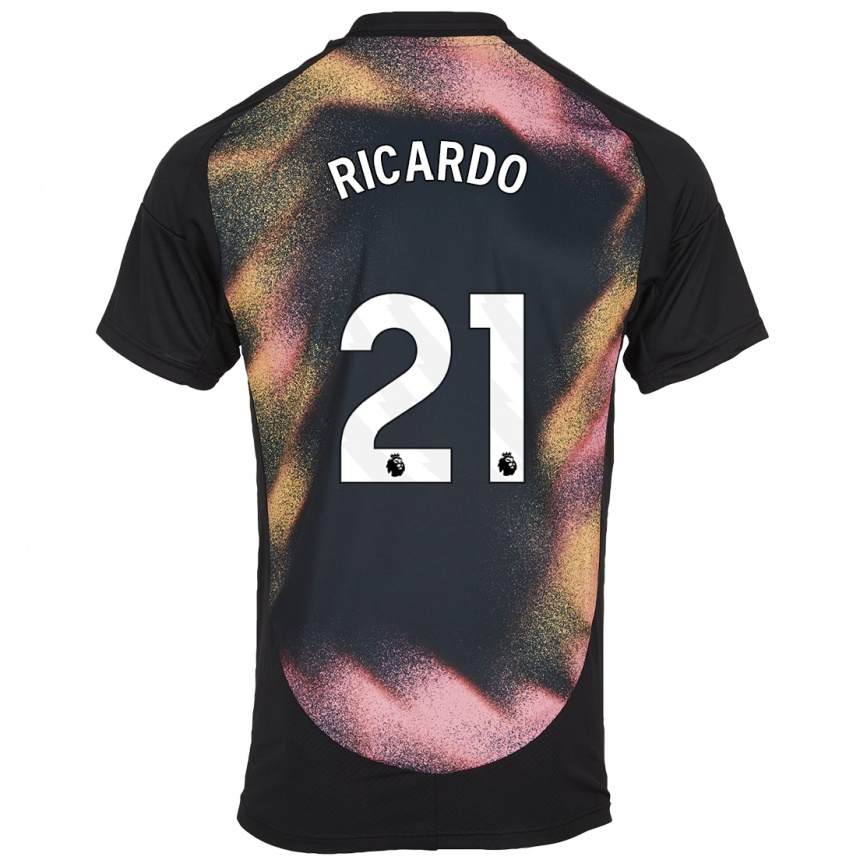 Niño Fútbol Camiseta Ricardo Pereira #21 Negro Blanco 2ª Equipación 2024/25 Argentina