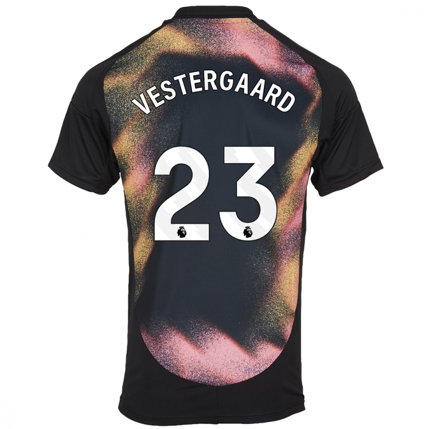 Niño Fútbol Camiseta Jannik Vestergaard #23 Negro Blanco 2ª Equipación 2024/25 Argentina