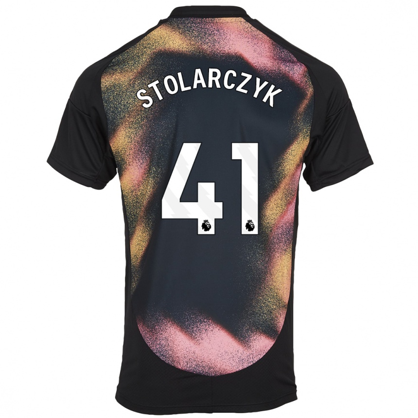 Niño Fútbol Camiseta Jakub Stolarczyk #41 Negro Blanco 2ª Equipación 2024/25 Argentina