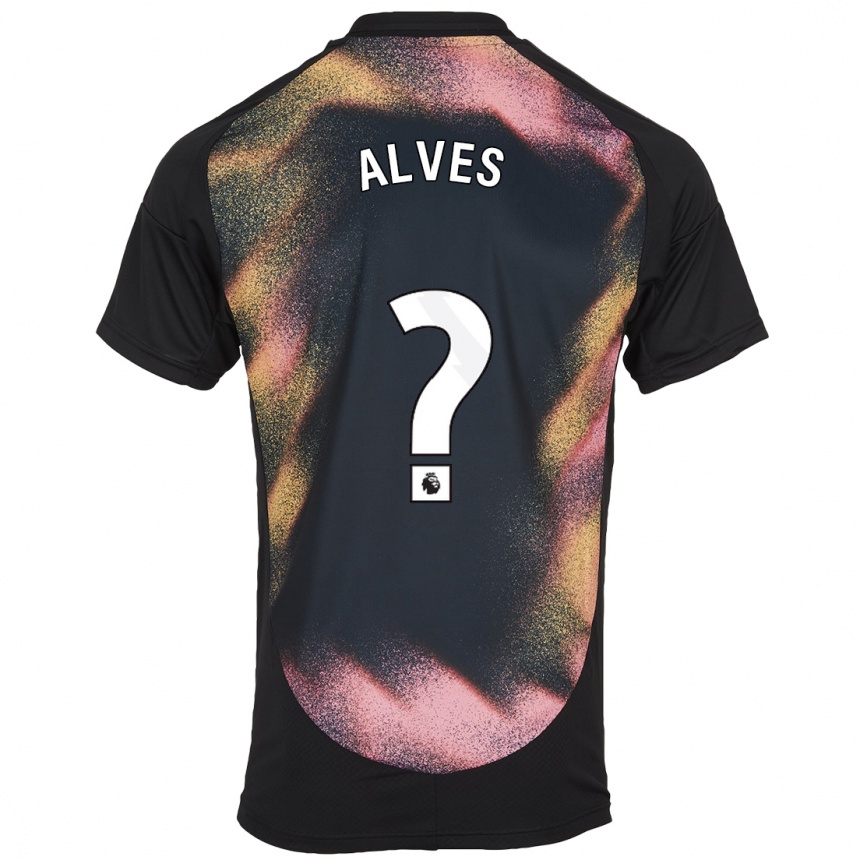 Niño Fútbol Camiseta Will Alves #0 Negro Blanco 2ª Equipación 2024/25 Argentina