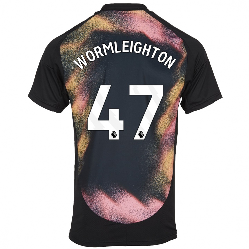 Niño Fútbol Camiseta Joe Wormleighton #47 Negro Blanco 2ª Equipación 2024/25 Argentina