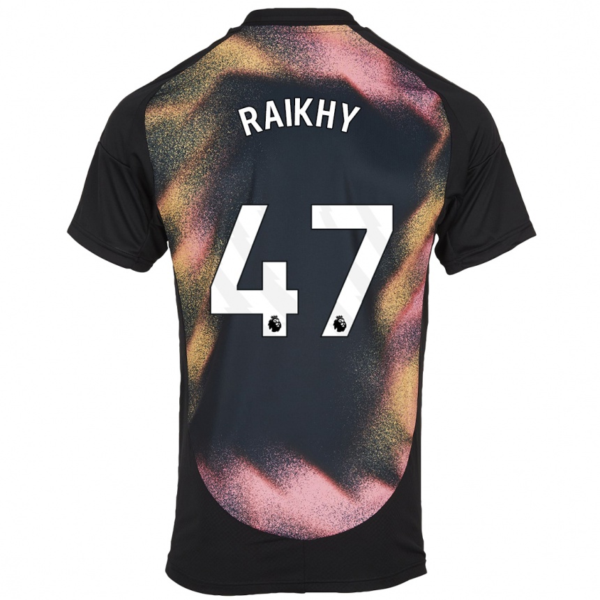 Niño Fútbol Camiseta Arjan Raikhy #47 Negro Blanco 2ª Equipación 2024/25 Argentina