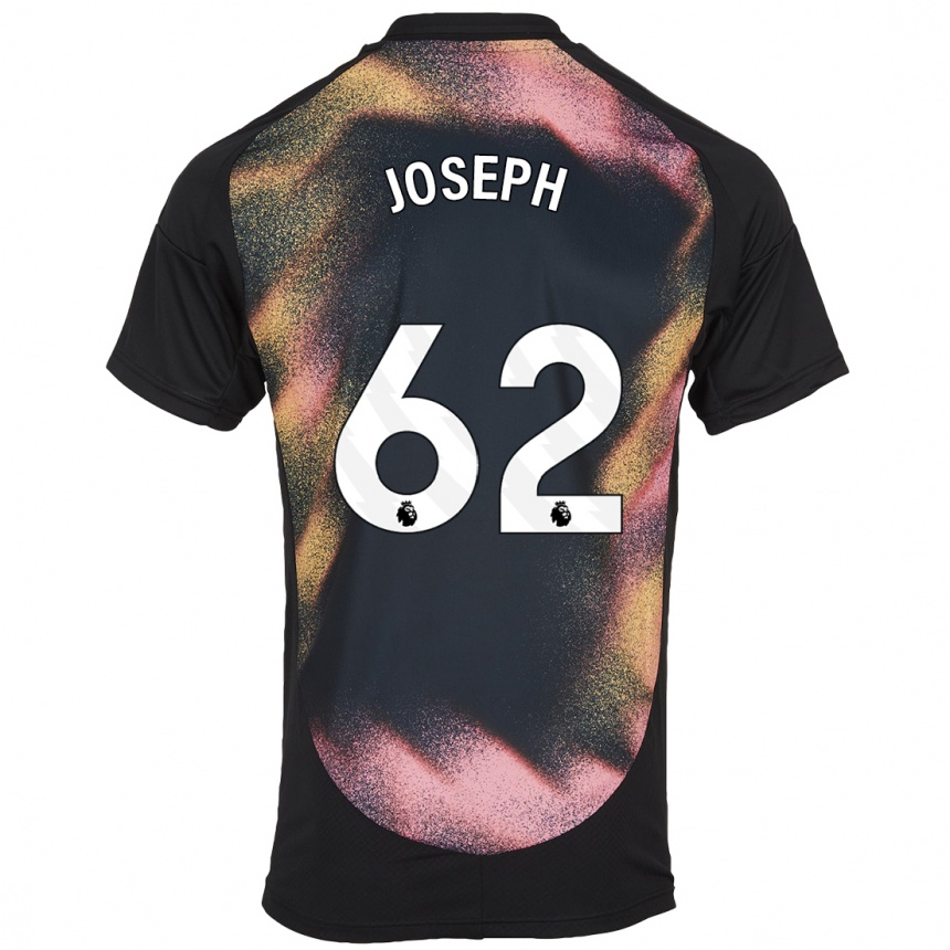 Niño Fútbol Camiseta Jayden Joseph #62 Negro Blanco 2ª Equipación 2024/25 Argentina