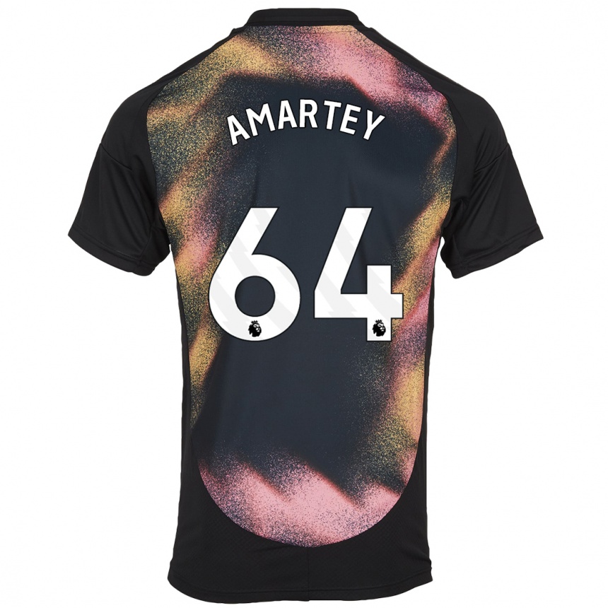 Niño Fútbol Camiseta Bobby Amartey #64 Negro Blanco 2ª Equipación 2024/25 Argentina