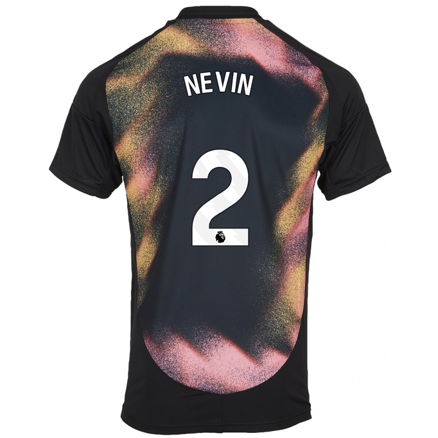 Niño Fútbol Camiseta Courtney Nevin #2 Negro Blanco 2ª Equipación 2024/25 Argentina