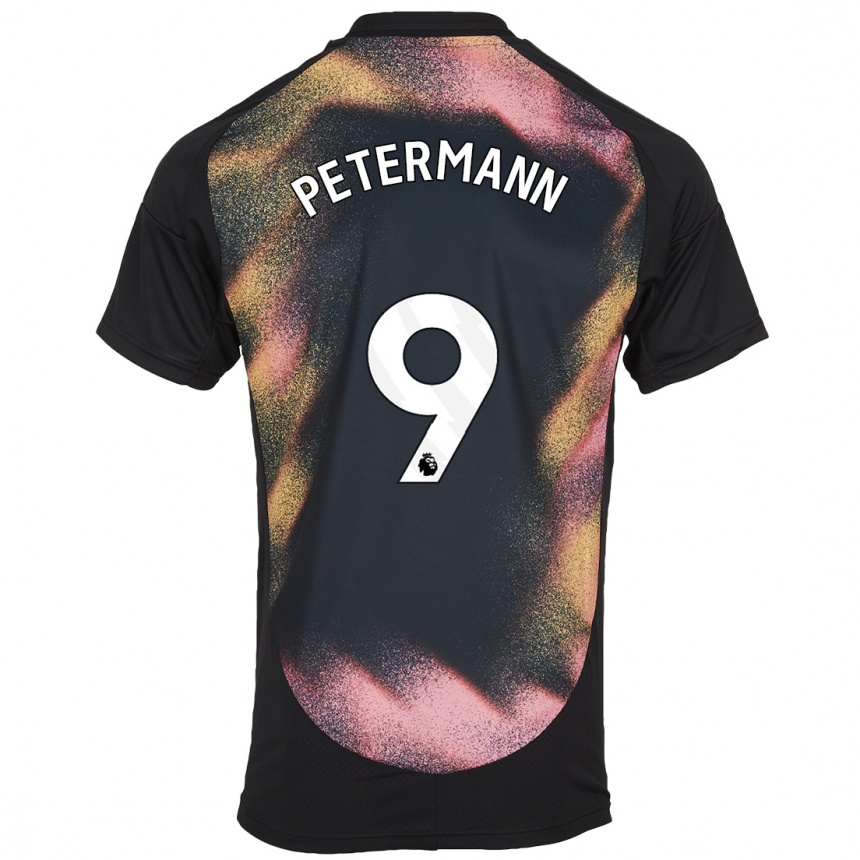 Niño Fútbol Camiseta Lena Petermann #9 Negro Blanco 2ª Equipación 2024/25 Argentina