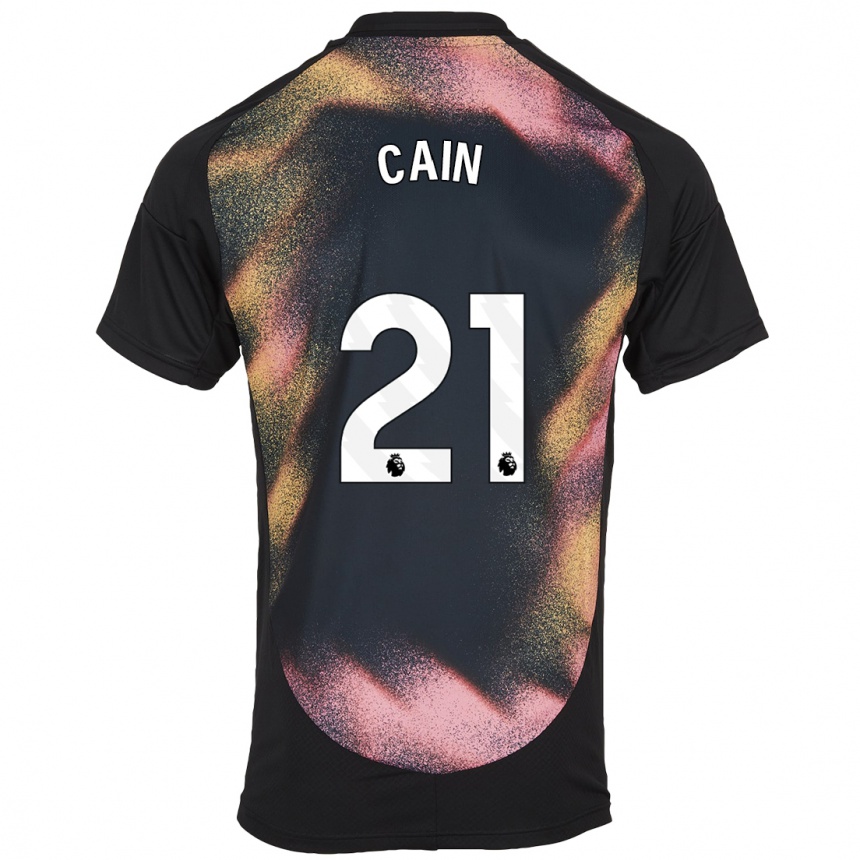 Niño Fútbol Camiseta Hannah Cain #21 Negro Blanco 2ª Equipación 2024/25 Argentina