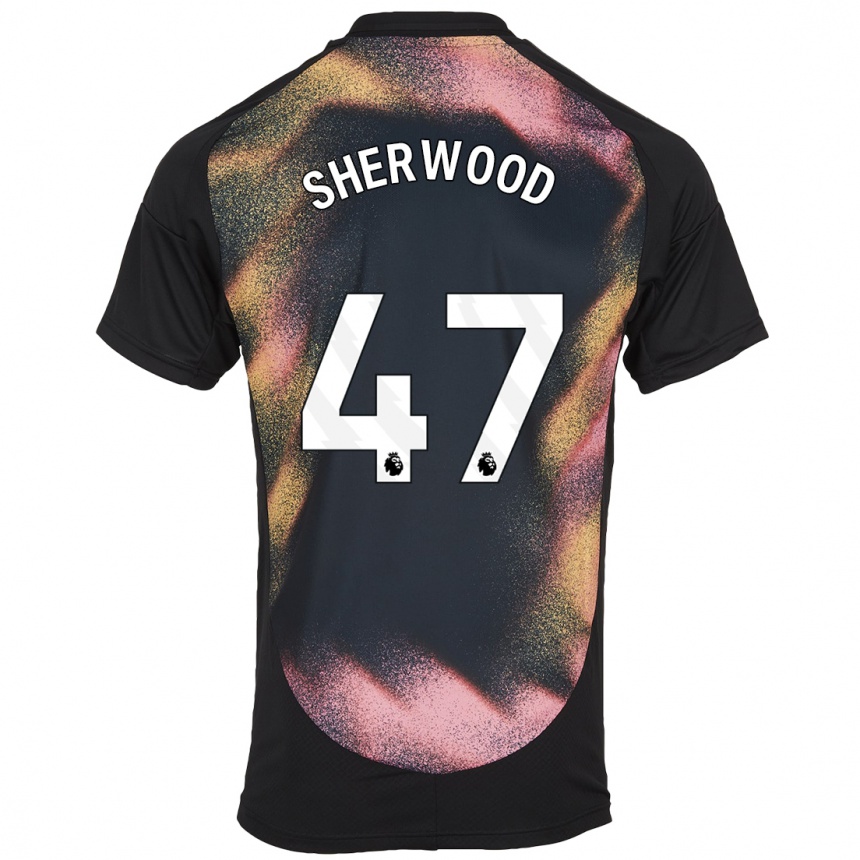 Niño Fútbol Camiseta Simone Sherwood #47 Negro Blanco 2ª Equipación 2024/25 Argentina