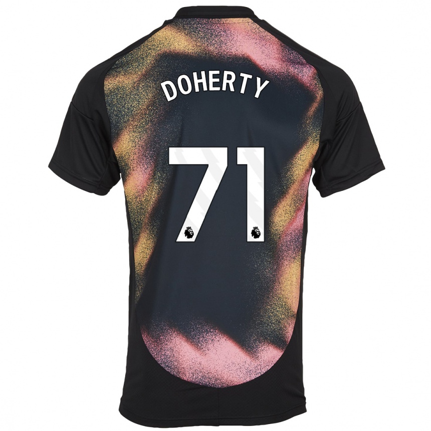 Niño Fútbol Camiseta Arlo Doherty #71 Negro Blanco 2ª Equipación 2024/25 Argentina