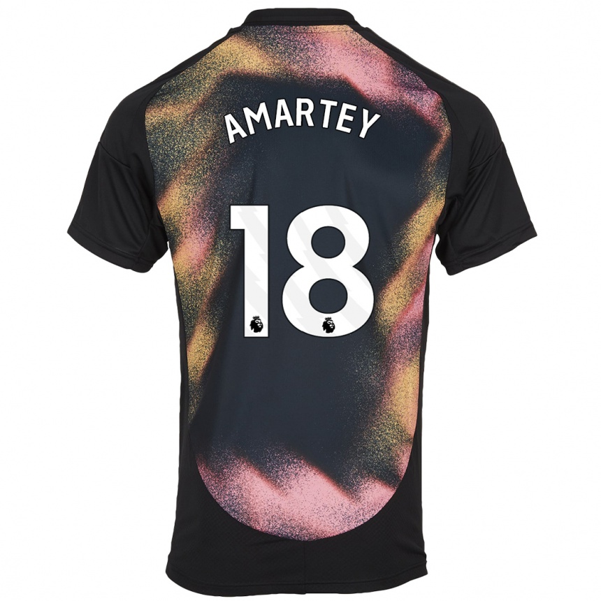 Niño Fútbol Camiseta Daniel Amartey #18 Negro Blanco 2ª Equipación 2024/25 Argentina