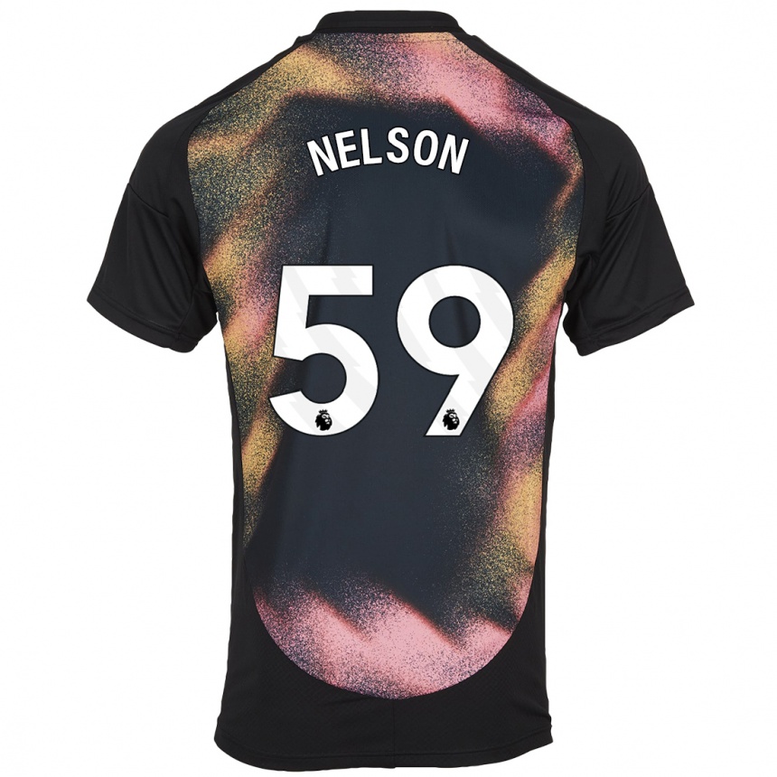 Niño Fútbol Camiseta Ronny Nelson #59 Negro Blanco 2ª Equipación 2024/25 Argentina