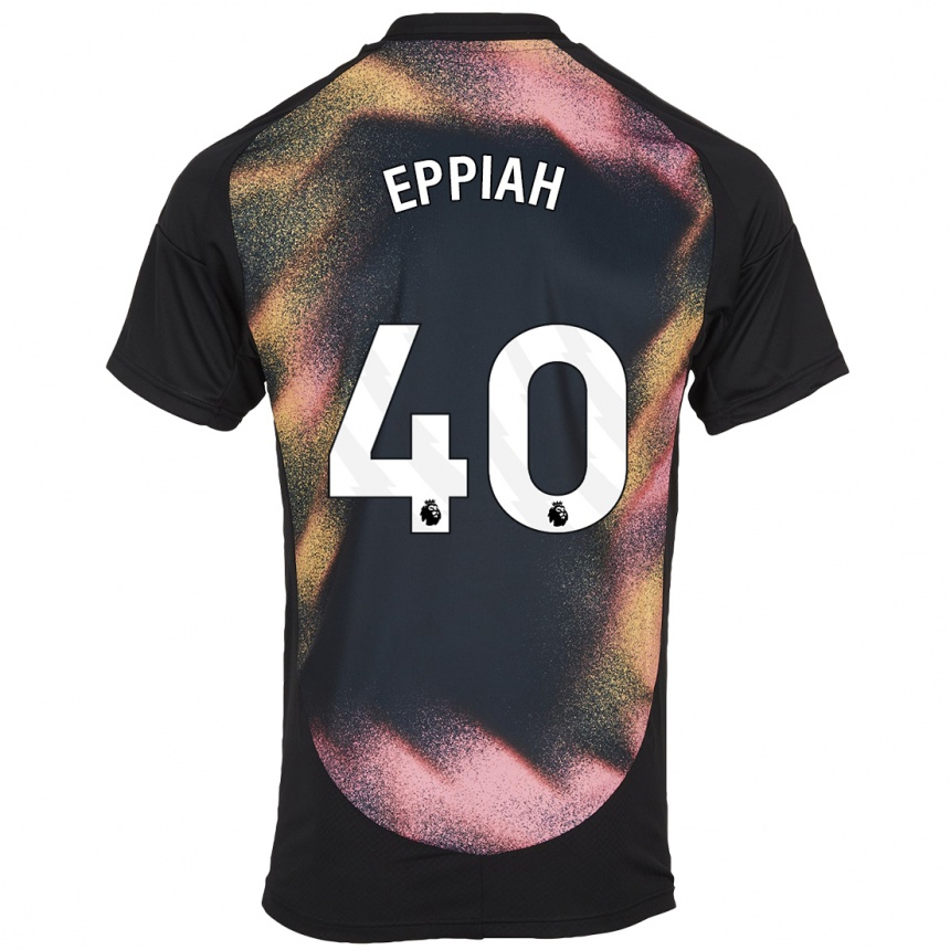 Niño Fútbol Camiseta Josh Eppiah #40 Negro Blanco 2ª Equipación 2024/25 Argentina