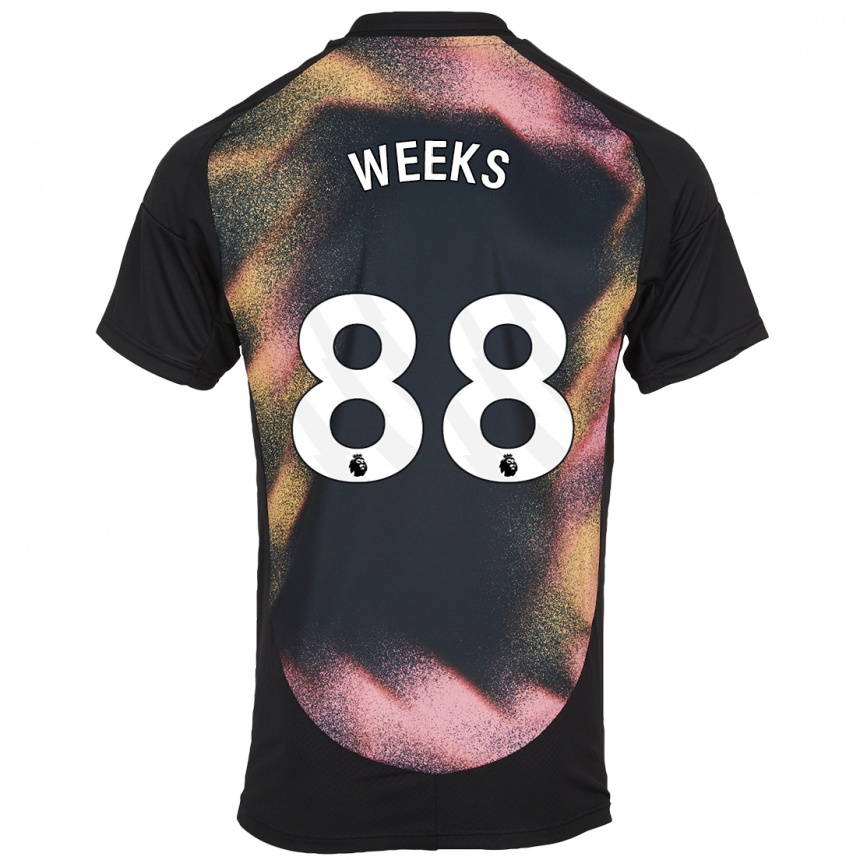 Niño Fútbol Camiseta Tyler Weeks #88 Negro Blanco 2ª Equipación 2024/25 Argentina