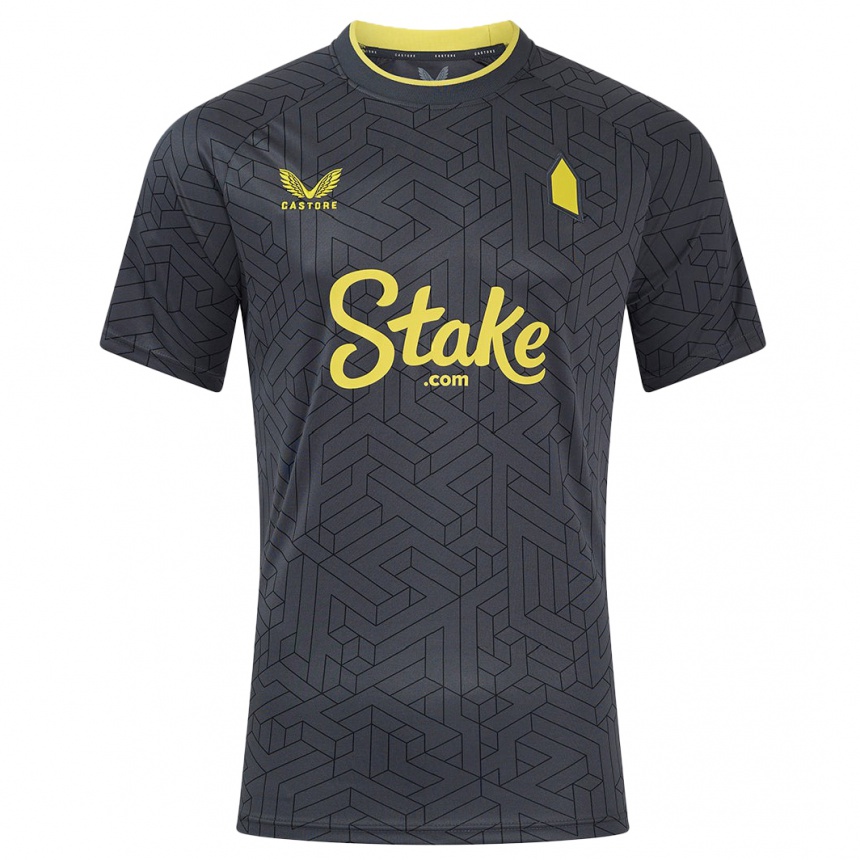 Niño Fútbol Camiseta Martina Piemonte #18 Negro Amarillo 2ª Equipación 2024/25 Argentina