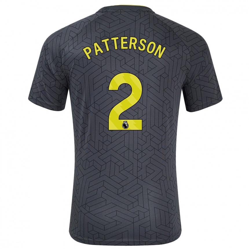 Niño Fútbol Camiseta Nathan Patterson #2 Negro Amarillo 2ª Equipación 2024/25 Argentina