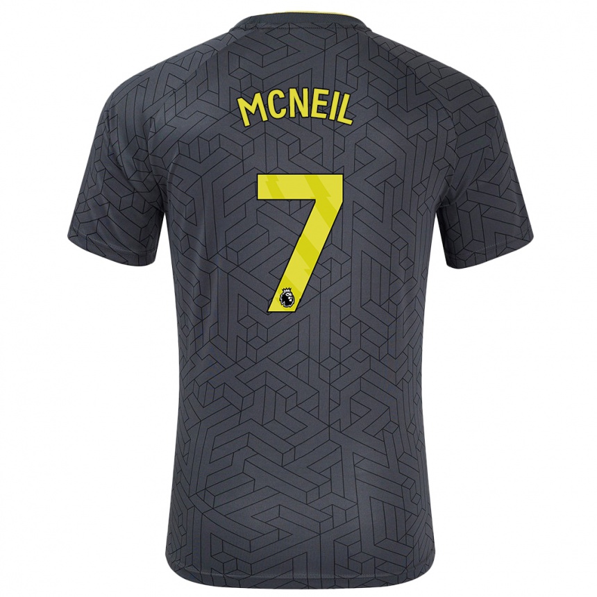 Niño Fútbol Camiseta Dwight Mcneil #7 Negro Amarillo 2ª Equipación 2024/25 Argentina